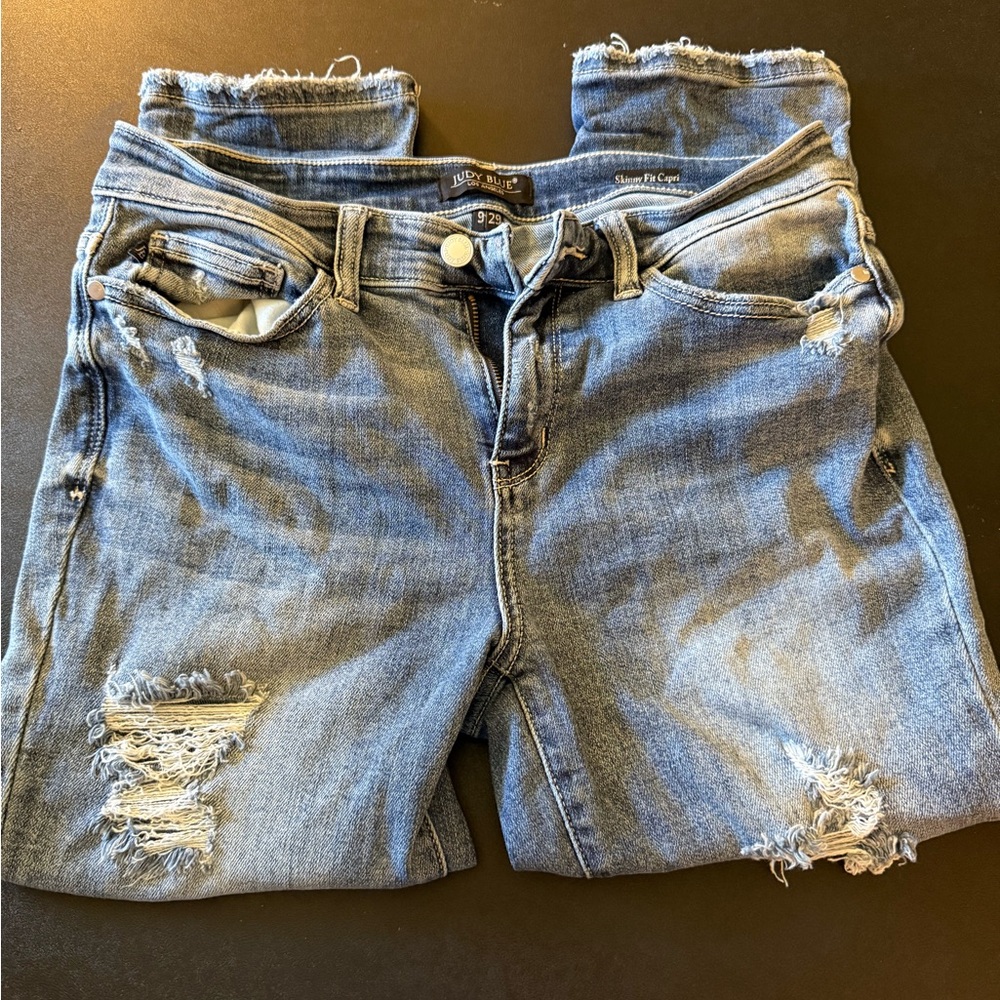 Judy Blue Skinny Distressed Blue Jeans